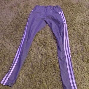 Gray and white leggings size medium